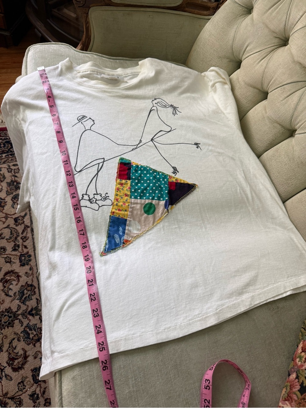 🎨🧩 Vintage Pigweed by Splendide Quilted Art Graphic Tee Single Stitch USA L - Picture 8 of 12